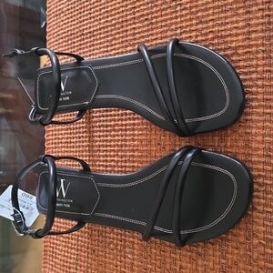 WORTHINGTON BRAND WOMENS SHORT HEELED BLACK STRAPPY DRESS SANDALS HEELS SIZE 8.5